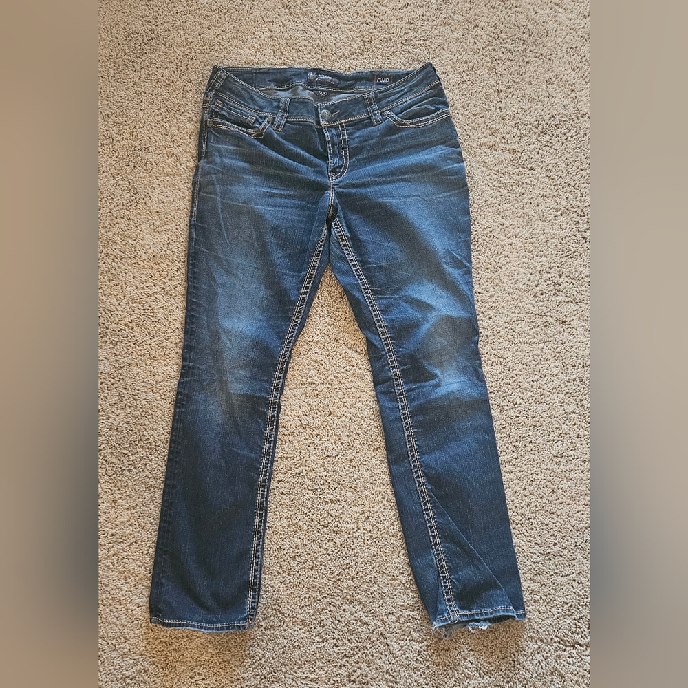 Silver Jeans Dark Blue Straight Leg Jeans